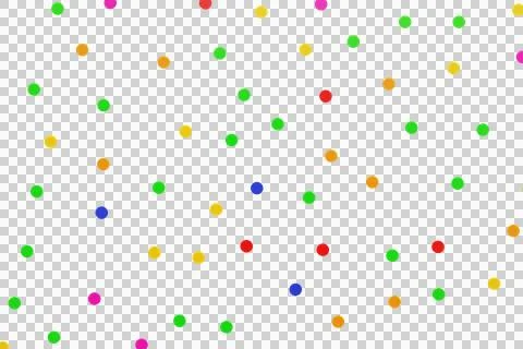 Multi-colored confetti from circles on a white isolated background. Illustrazione stock