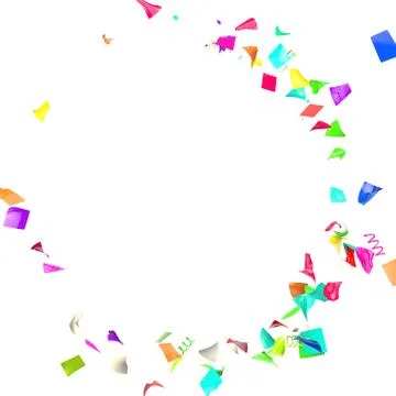 Multi-colored confetti flying in a circle Stock Illustration