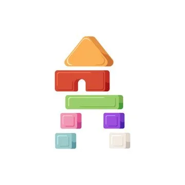 Multi-colored constructor in flat style. And isolated background. Stock Illustration