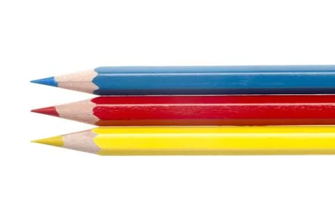 Multi colored crayon pencils Stock Photos