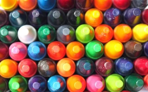 Multi colored crayons Stock Photos