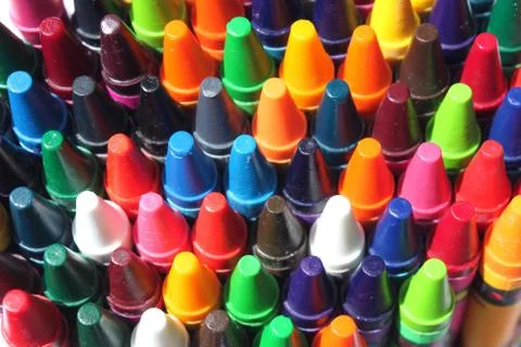 Multi colored crayons Stock Photos