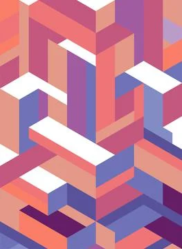 Multi-colored cubic mosaic. Stock Illustration