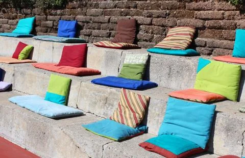 Multi-Colored Cushions Stock Photos