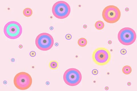 Multi colored cute polka dot and circle pattern background  Stock Illustration