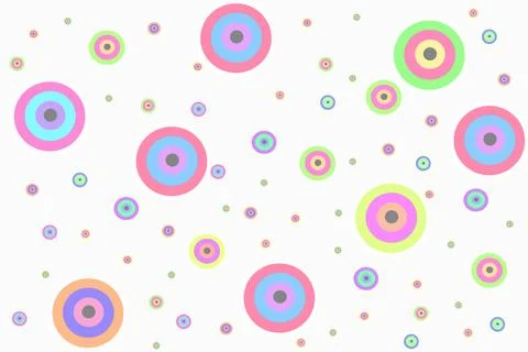 Multi colored cute polka dot and circle pattern background  Stock Illustration