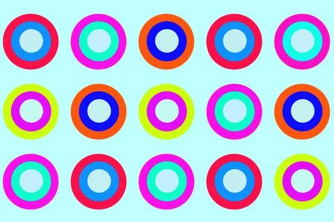 Multi colored cute polka dot and circle pattern background  Stock Illustration