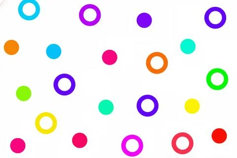 Multi colored cute polka dot and circle pattern background  Stock Illustration