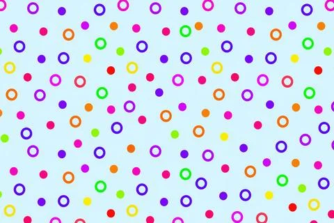 Multi colored cute polka dot and circle pattern background  Stock Illustration
