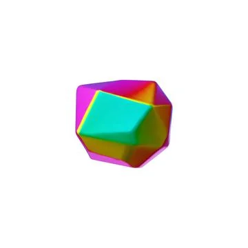 Multi-colored diamond 3D vector icon, realistic gem stone shine and sparkle Stock Illustration