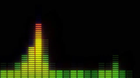 Multi-colored Digital audio VU meters moving to beat with disco effect - In 4k Vidéo 54900308