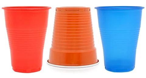 Multi-colored disposable glasses Stock Photos