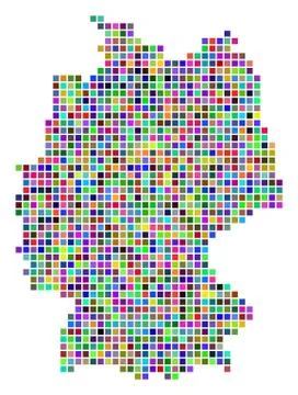 Multi Colored Dot Germany Map Stock Illustration