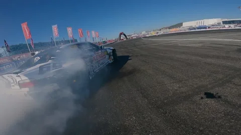 Multi-colored drift car 動画素材 147529478