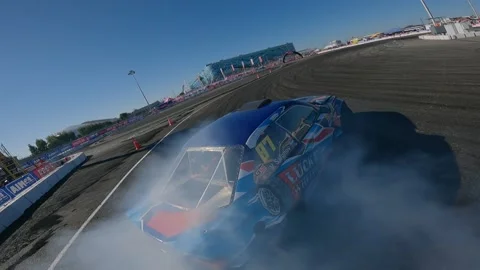 Multi-colored drift car 動画素材 147529510