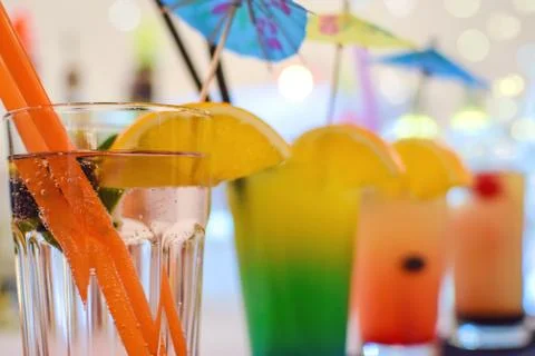 Multi colored drinks Stock Photos
