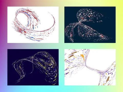 Multi-colored dust particles and debris, paint splashes, strokes are carried  Stock Illustration