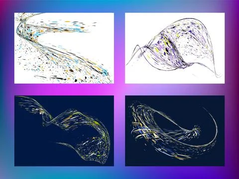 Multi-colored dust particles and debris, paint splashes, strokes are carried  Stock Illustration