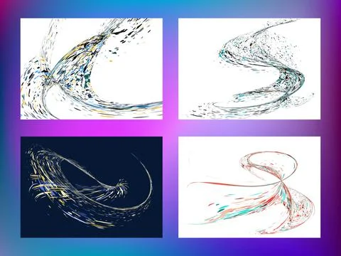Multi-colored dust particles and debris, paint splashes, strokes are carried  Иллюстрация