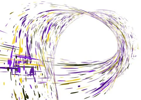 Multi-colored dust particles and debris, paint splashes, strokes are carried  库存插图