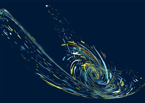 Multi-colored dust particles and debris, paint splashes, strokes are carried  イラスト素材