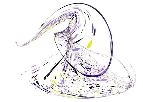 Multi-colored dust particles and debris, paint splashes, strokes are carried  Stock Illustration