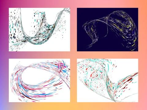 Multi-colored dust particles and debris, paint splashes, strokes are carried  Stock Illustration