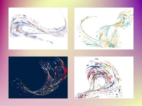 Multi-colored dust particles and debris, paint splashes, strokes are carried  Stock Illustration