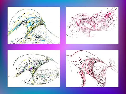 Multi-colored dust particles and debris, paint splashes, strokes are carried  Stock Illustration