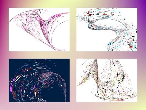 Multi-colored dust particles and debris, paint splashes, strokes are carried  Stock Illustration