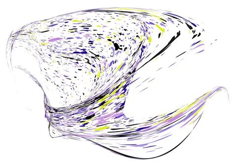 Multi-colored dust particles and debris, paint splashes, strokes are carried  Stock Illustration