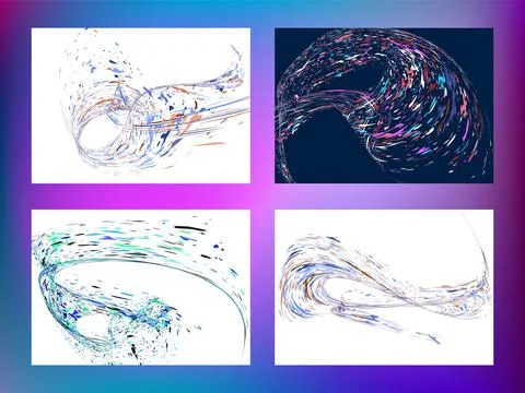 Multi-colored dust particles and debris, paint splashes, strokes are carried  Stock Illustration