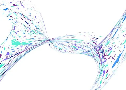 Multi-colored dust particles and debris, paint splashes, strokes are carried  Stock Illustration