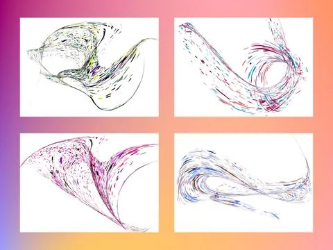 Multi-colored dust particles and debris, paint splashes, strokes are carried  Stock Illustration