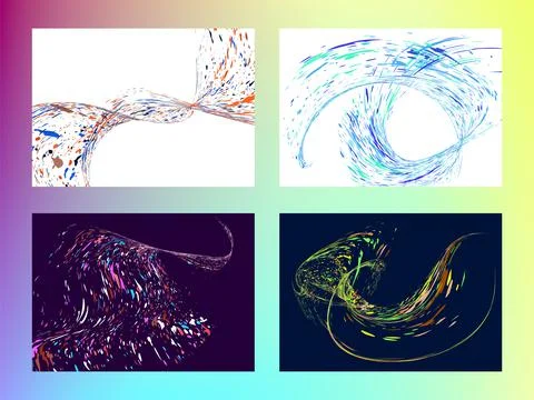 Multi-colored dust particles and debris, paint splashes, strokes are carried  Stock Illustration