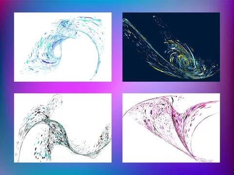 Multi-colored dust particles and debris, paint splashes, strokes are carried  Stock Illustration