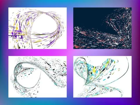 Multi-colored dust particles and debris, paint splashes, strokes are carried  Stock Illustration