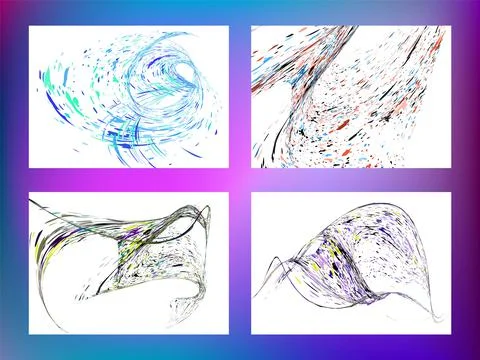 Multi-colored dust particles and debris, paint splashes, strokes are carried  Stock Illustration