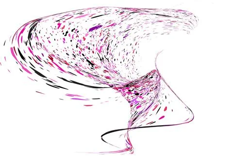 Multi-colored dust particles and debris, paint splashes, strokes are carried  Stock Illustration