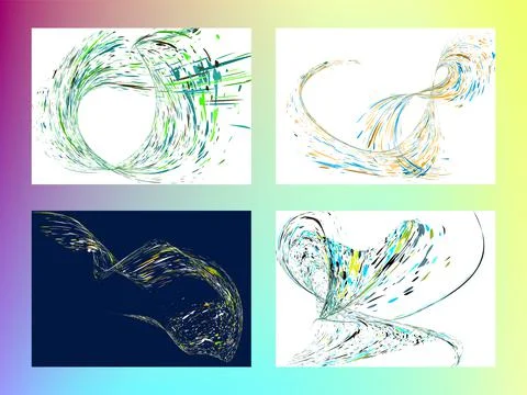 Multi-colored dust particles and debris, paint splashes, strokes are carried  Stock Illustration