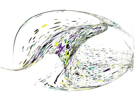 Multi-colored dust particles and debris, paint splashes, strokes are carried  Stock Illustration