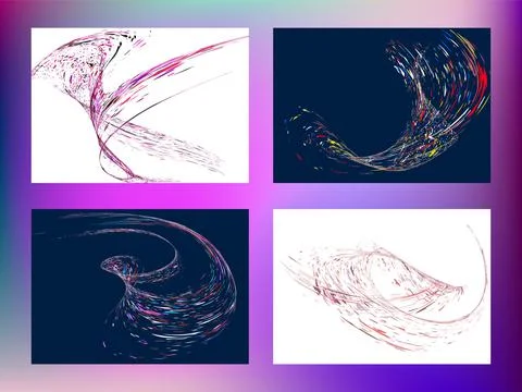 Multi-colored dust particles and debris, paint splashes, strokes are carried  Stock Illustration