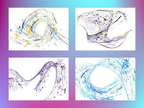 Multi-colored dust particles and debris, paint splashes, strokes are carried  Stock Illustration