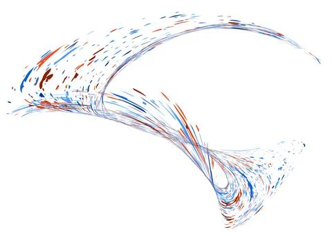 Multi-colored dust particles and debris, paint splashes, strokes are carried  Stock Illustration
