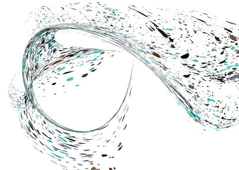 Multi-colored dust particles and debris, paint splashes, strokes are carried  Stock Illustration