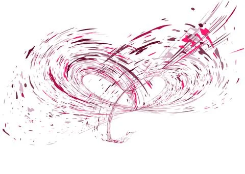 Multi-colored dust particles and debris, paint splashes, strokes are carried  스톡 일러스트