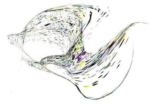 Multi-colored dust particles and debris, paint splashes, strokes are carried  Stock Illustration