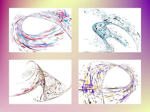 Multi-colored dust particles and debris, paint splashes, strokes are carrie.. Stock Illustration