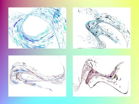 Multi-colored dust particles and debris, paint splashes, strokes are carrie.. Stock Illustration