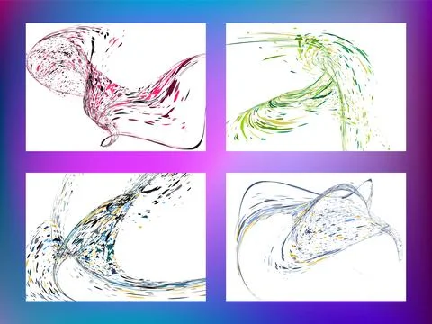 Multi-colored dust particles and debris, paint splashes, strokes are carrie.. Stockillustratie